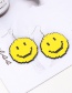 Elegant Yellow Smiling Face Shape Decorated Earrings