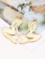 Elegant Yellow Mermaid Shape Decorated Earrings