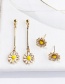 Elegant Yellow+white Flowers Pendant Decorated Long Earrings