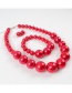 Elegant Orange Full Pearls Design Pure Color Jewelry Sets