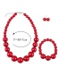 Elegant Red Full Pearls Design Pure Color Jewelry Sets