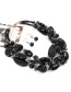 Elegant Black Irregular Shape Design Multi-layer Jewelry Sets