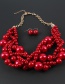 Elegant Coffee Pearls Decorated Pure Color Jewelry Sets