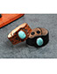 Trendy Brown Big Gemstone Decorated Width Bracelet