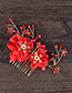 Fashion Red Flowers&pearls Decorated Bride Hair Accessories