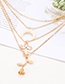 Fashion Gold Color Rose Pendant Decorated Multi-layer Necklace