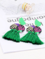 Fashion Green Flower Pattern Design Tassel Earrings