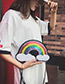 Lovely Silver Color Rainbow Pattern Decorated Shoulder Bag