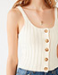 Fashion White Pure Color Design Suspender Vest