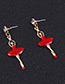 Elegant Red Ballet Girl Shape Design Earrings