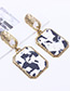Elegant Antique Gold Square Shape Design Simple Earrings
