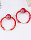 Elegant White Balls Decorated Circular Ring Earrings