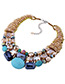 Elegant Multi-color Geometric Shape Decorated Color Matching Necklace