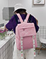 Fashion Pink Embroidered Ribbon Decorated Backpack