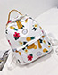 Fashion White Pineapple&bananas Pattern Decorated Backpack