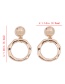 Fashion Gold Color Circular Ring Design Pure Color Earrings