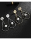 Fashion Silver Color Pearls Decorated Long Earrings