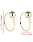 Fashion Gold Color Balls&pearl Decorated C Shape Earrings