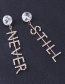Fashion Silver Color Letter Shape Design Long Earrings