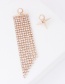 Fashion Silver Color Full Diamond Design Asymmetric Earrings