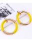 Fashion Sapphire Blue Circular Ring Decorated Simple Earrings
