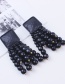 Fashion Black Pure Color Design Tassel Earrings