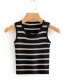 Fashion Black Stripe Pattern Design Knitted Shirt