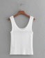 Fashion White Round Neckline Design Simple Vest
