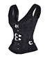 Sexy Black Pure Color Decorated Simple Corset