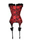 Sexy Red Flowers Pattern Decorated Corset