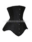 Sexy Black Buttons Decorated Pure Color Corset
