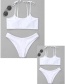 Sexy White Pure Color Design Suspender Bikini