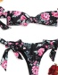 Sexy Black+pink Bowknot Decorated Strapless Bikini