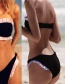 Sexy Black Strapless Design Split Bikini