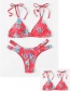 Sexy Red Flowers Pattern Decorated Bikini