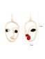 Fashion Gold Color Hollow Out Design Face Shape Earrings