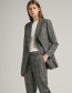 Fashion Dark Gray Grid Pattern Decorated Long Sleeves Coat