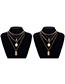 Fashion Gold Color Cross Shape Decorated Multi-layer Necklace