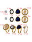 Fashion Gold Color Round Shape Gemstone Decorated Ring&earrings