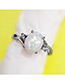 Fashion Silver Color Oval Shape Gemstone Decorated Ring