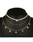 Fashion Gold Color Star Shape Decorated Multi- Layer Necklace