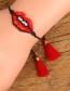 Fashion Khaki Lip&tassel Decorated Hand-woven Bracelet