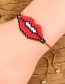 Fashion Plum Red Beads Decorated Lip Shape Bracelet