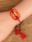 Fashion Orange+red Tassel Decorated Beads Bracelet