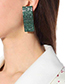Fashion Green Full Diamond Decorated Earrings