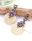 Fashion Purple Round Shape Decorated Earrings