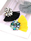 Fashion Black Geometric Shape Decorated Tassel Earrings