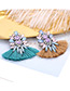 Fashion Blue Geometric Shape Decorated Tassel Earrings