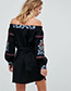 Fashion Black Strapless Design Flower Pattern Dress