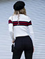 Fashion Navy Stripe Pattern Decorated Sweater